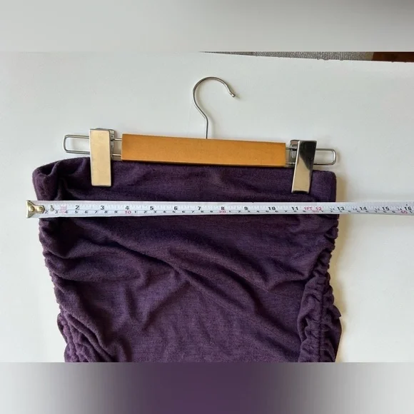 Aritzia Wilfred Free Savita Side Tie Ruched Skirt purple plum medium dress - Picture 4 of 6